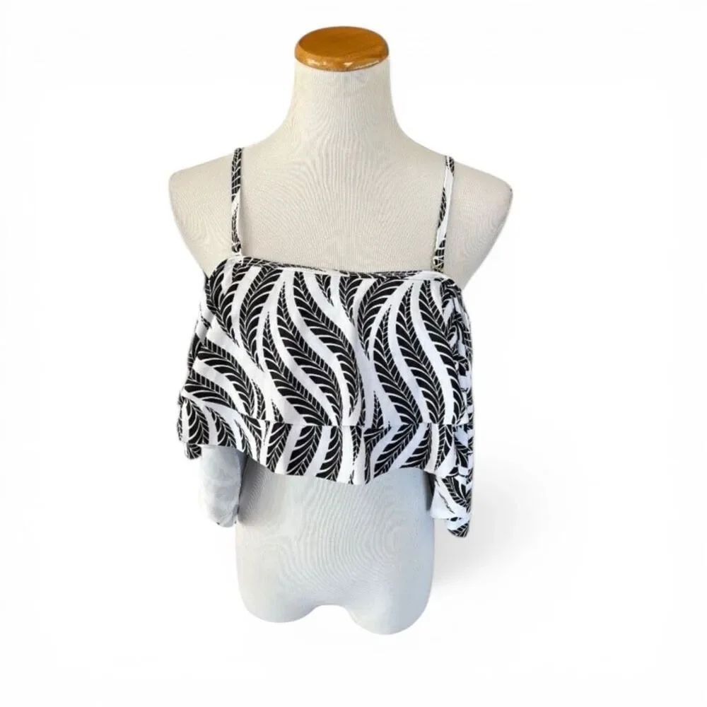 NWT Womens Tempt Me Leaf Print Swimsuit Swim Bikini Bathing Suit Top Sz XXL